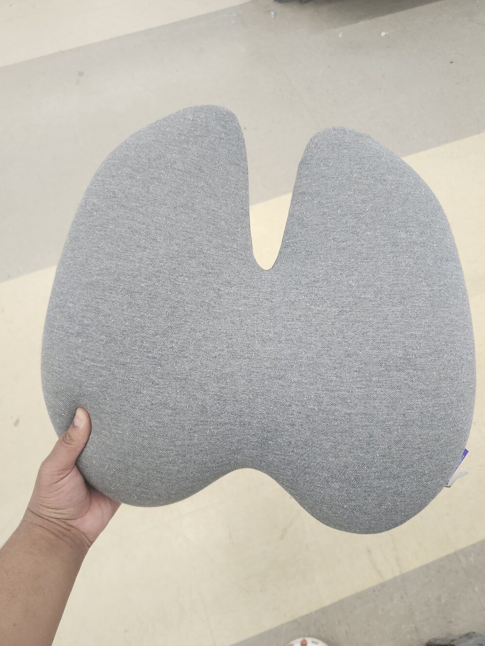 Cushion Lab Grey Memory Foam Back Relief Lumbar Pillow w/ Adjustable Chair Strap